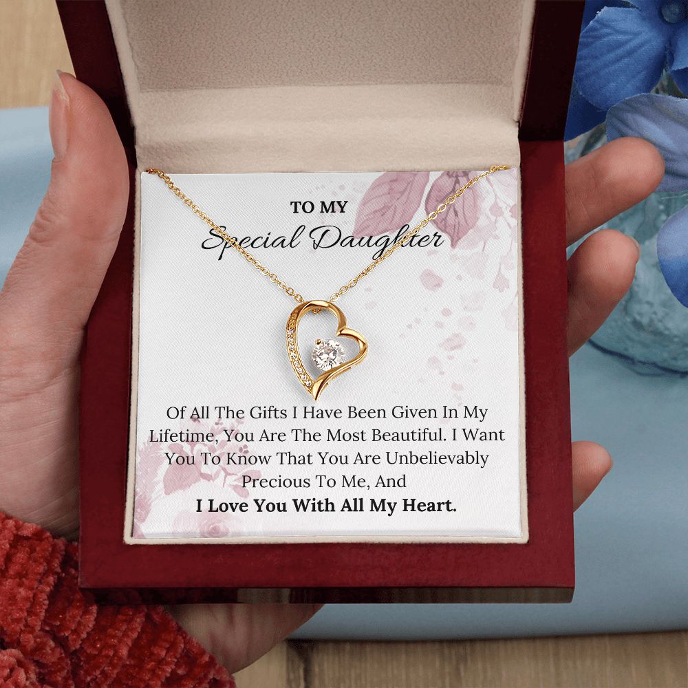 To My Special Daughter - Forever Love Necklace For Daughter