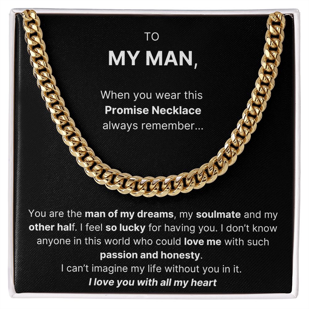 Promise Necklace - Cuban Link Chain For Husband / Boyfriend