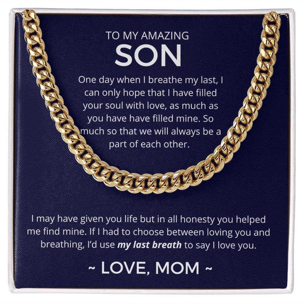 My Last Breath - Length Adjustable Cuban Link Chain For Son