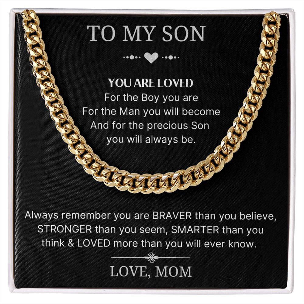 You Are Loved - Length Adjustable Cuban Link Chain For Son