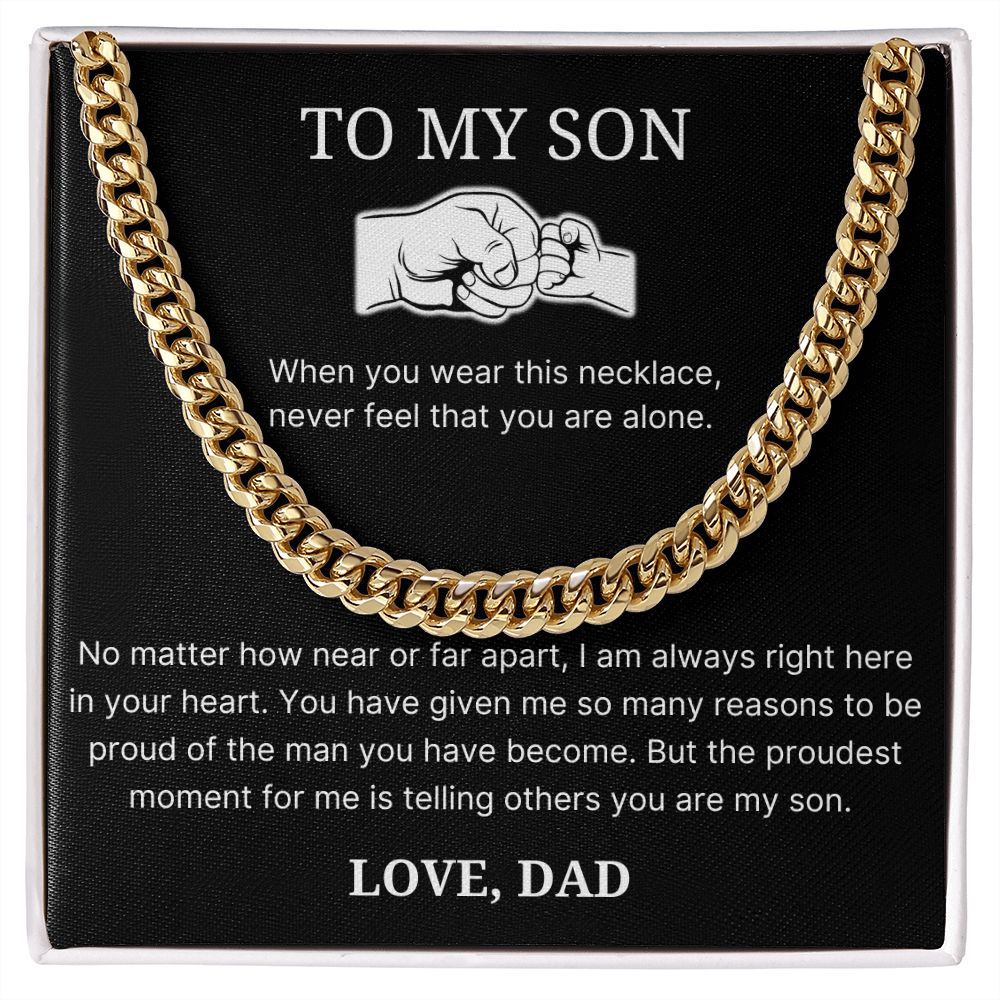 Proud Of The Man You Have Become - Length Adjustable Cuban Link Chain For Son