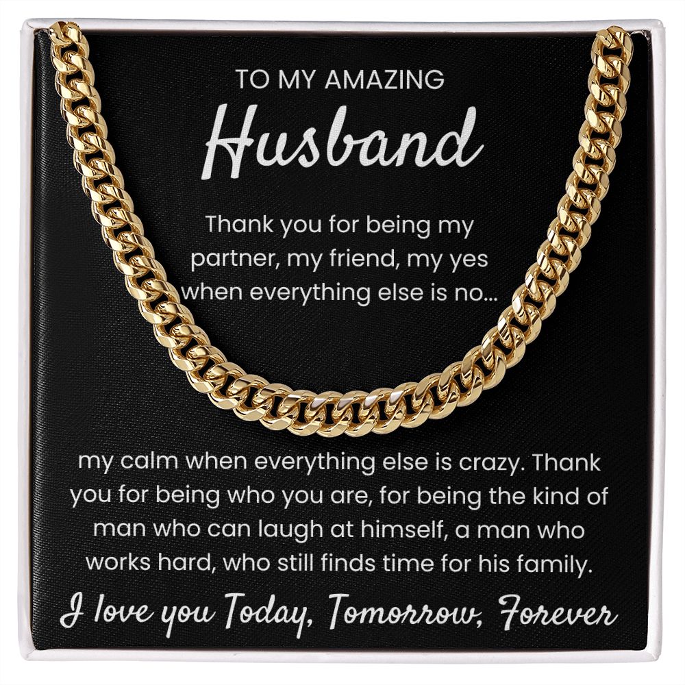 Today, Tomorrow, Forever - Length Adjustable Cuban Link Chain For Husband