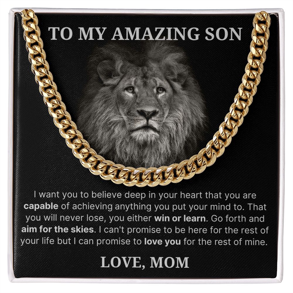Believe - Length Adjustable Cuban Link Chain For Son