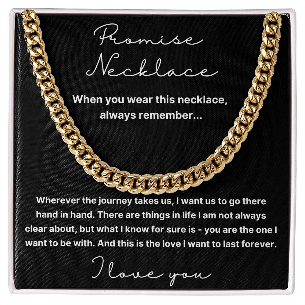 Hand In Hand - Length Adjustable Cuban Link Chain For Your Husband/Soulmate/Boyfriend