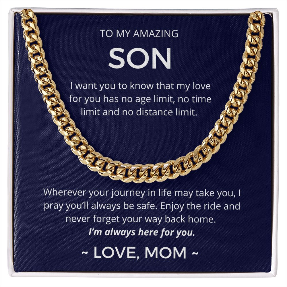 I Pray You'll Always Be Safe - Length-Adjustable Cuban Link Chain For Son