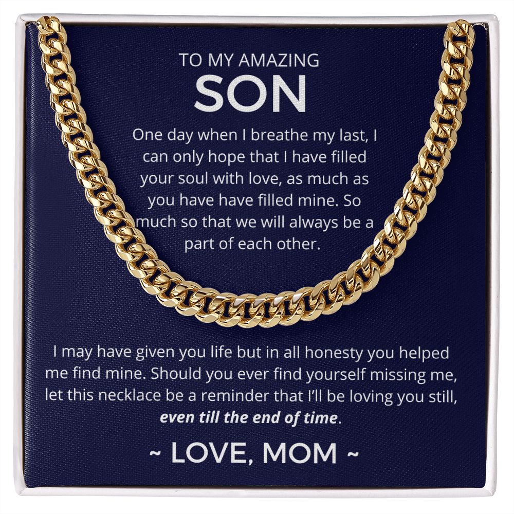 Even Till The End Of Time - Length-Adjustable Cuban Link Chain For Son