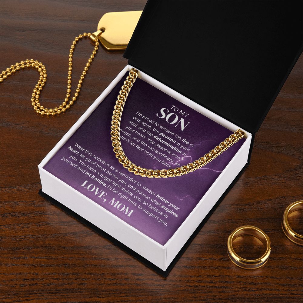 Let Your Light Shine - Length Adjustable Cuban Link Chain For Son