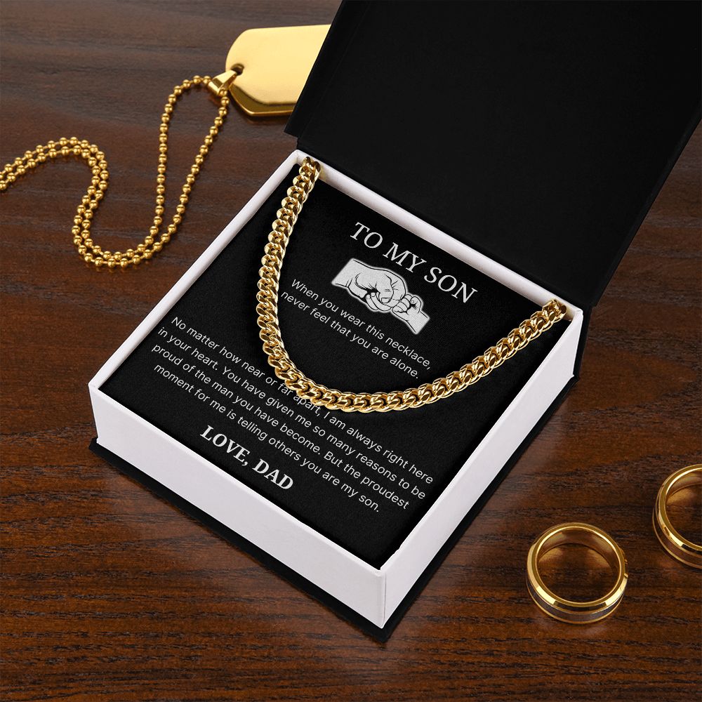 Proud Of The Man You Have Become - Length Adjustable Cuban Link Chain For Son