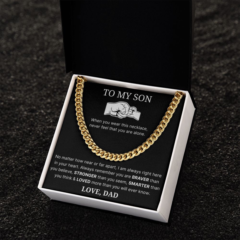 No Matter How Near Or Far Apart - Length Adjustable Cuban Link Chain For Son