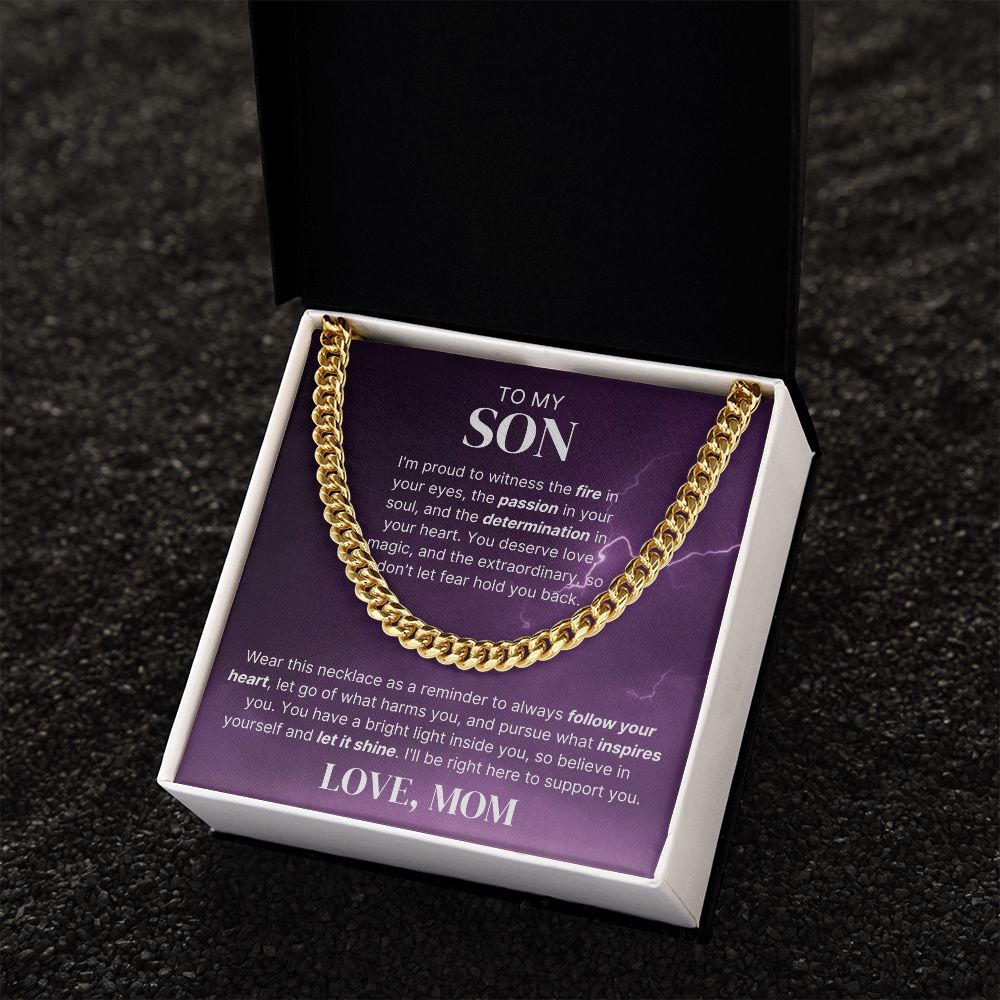 Let Your Light Shine - Length Adjustable Cuban Link Chain For Son