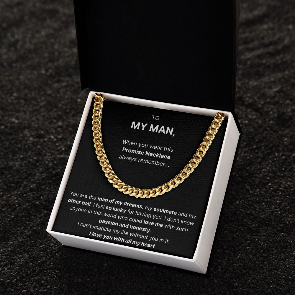 Promise Necklace - Cuban Link Chain For Husband / Boyfriend