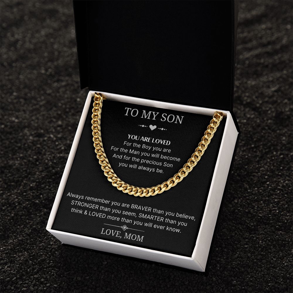 You Are Loved - Length Adjustable Cuban Link Chain For Son