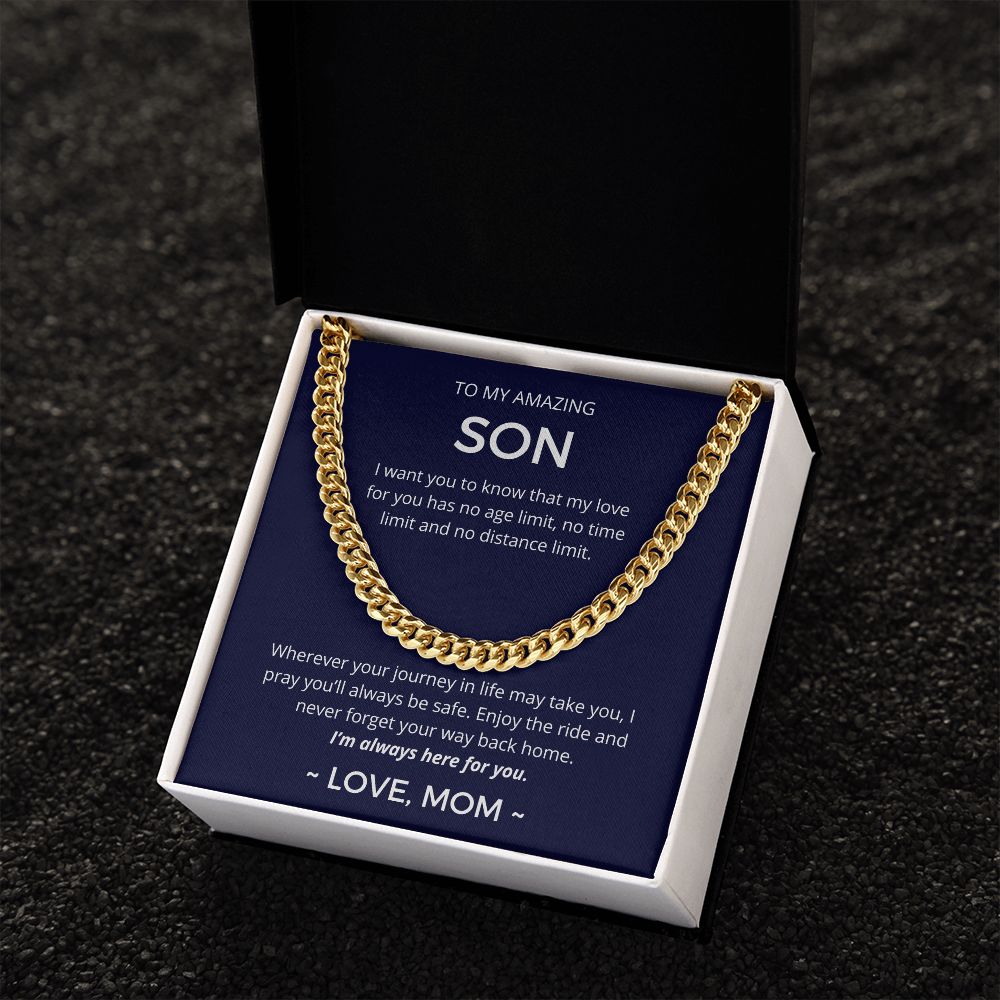 I Pray You'll Always Be Safe - Length-Adjustable Cuban Link Chain For Son