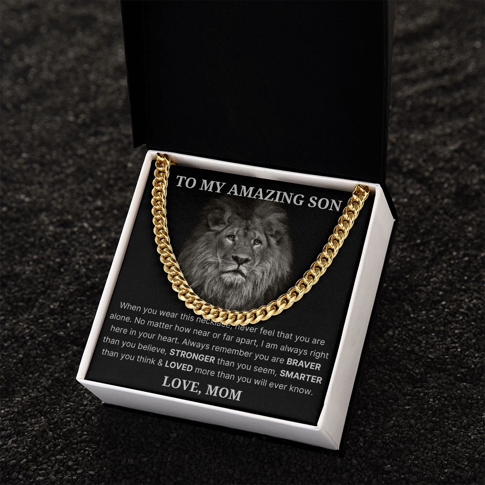 Never Feel That You Are Alone - Length Adjustable Cuban Link Chain For Son