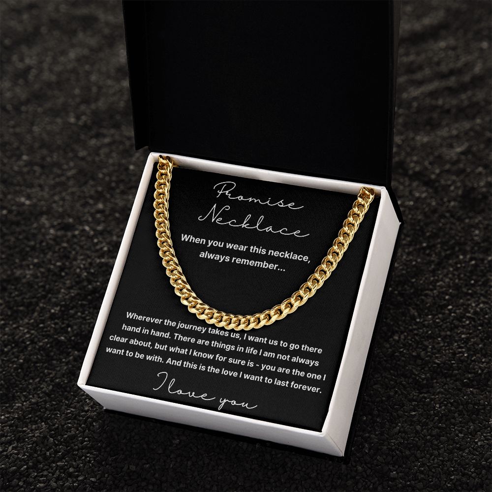 Hand In Hand - Length Adjustable Cuban Link Chain For Your Husband/Soulmate/Boyfriend