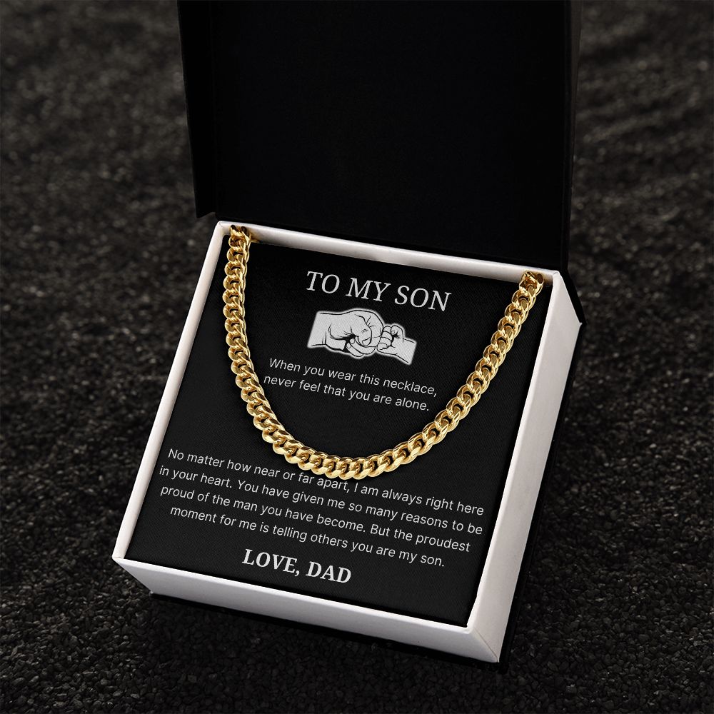 Proud Of The Man You Have Become - Length Adjustable Cuban Link Chain For Son