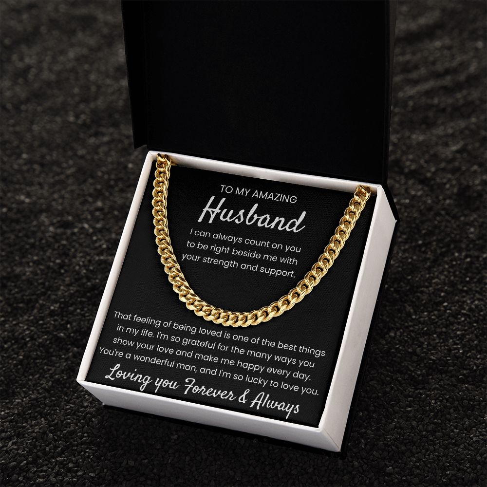 My Strength And Support - Length Adjustable Cuban Link Chain For Husband