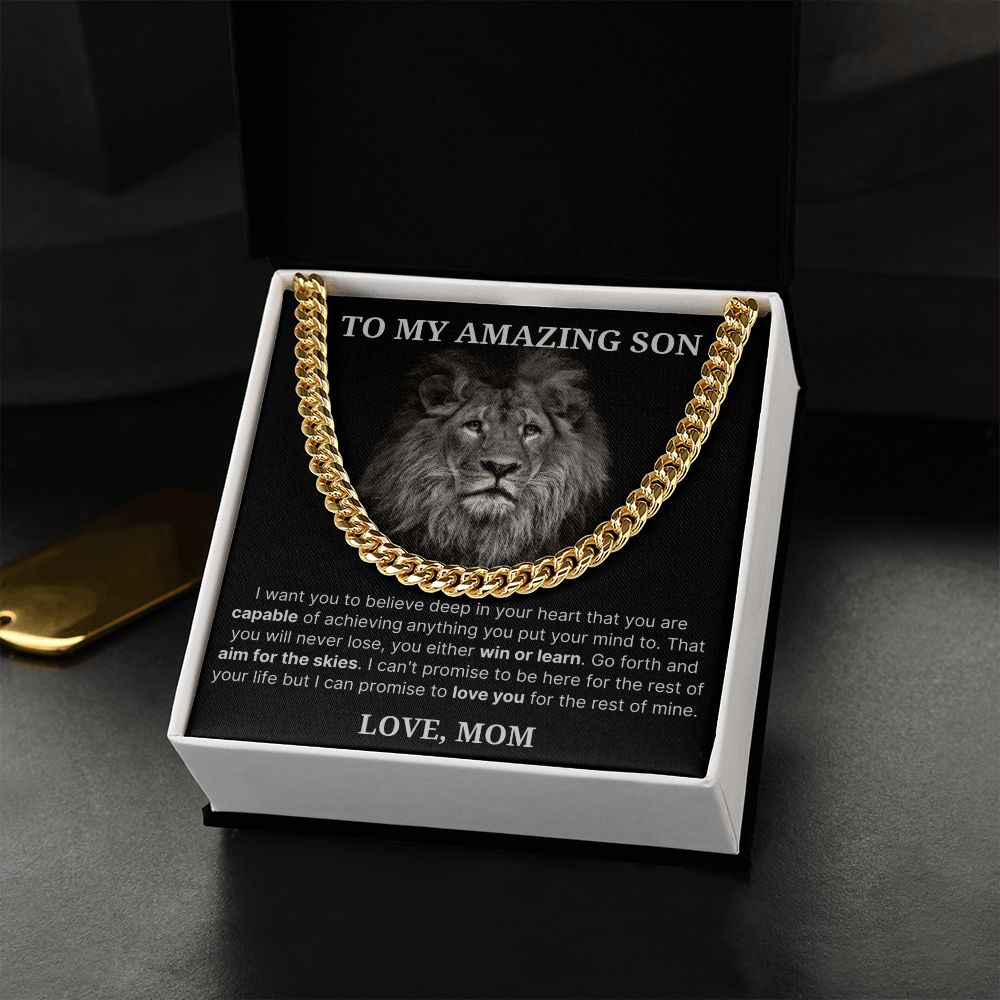 Believe - Length Adjustable Cuban Link Chain For Son