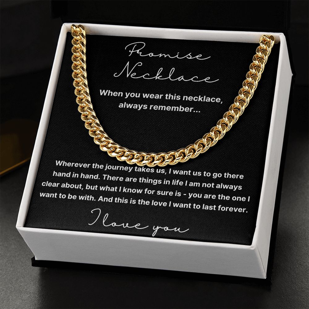 Hand In Hand - Length Adjustable Cuban Link Chain For Your Husband/Soulmate/Boyfriend