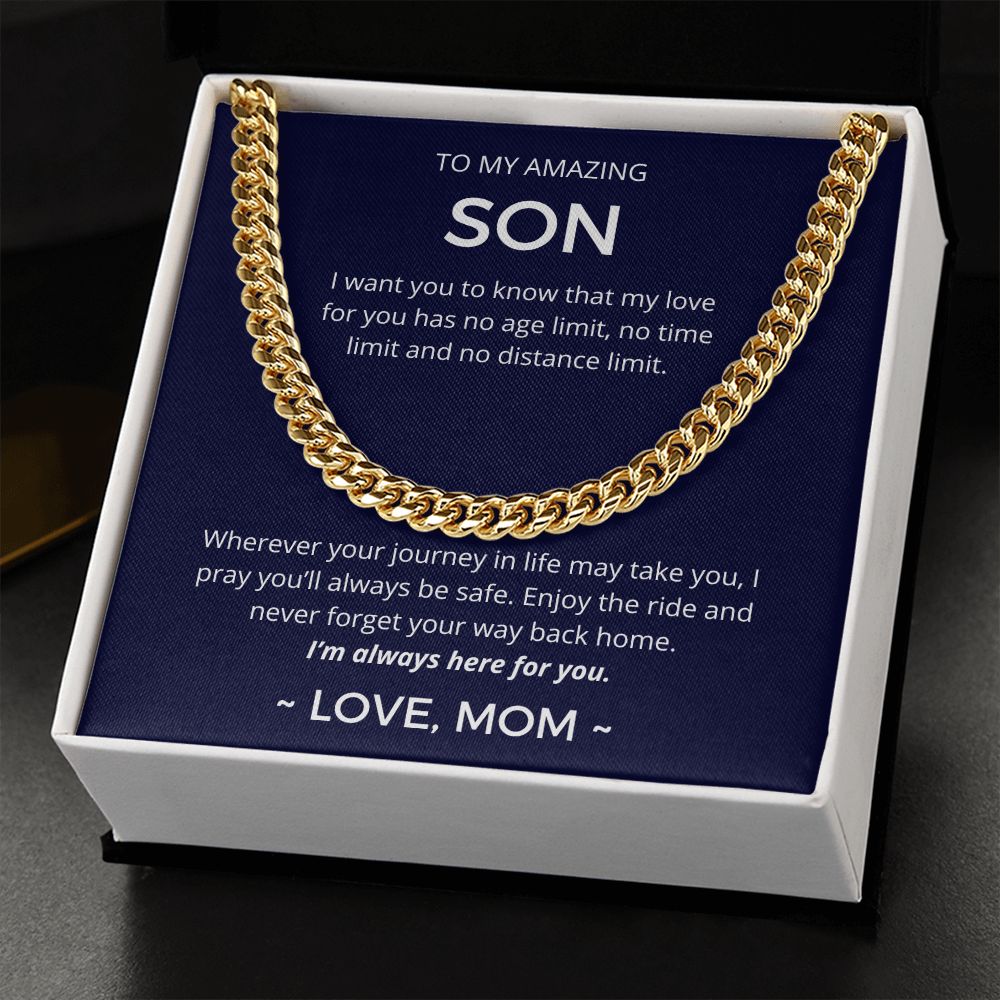 I Pray You'll Always Be Safe - Length-Adjustable Cuban Link Chain For Son