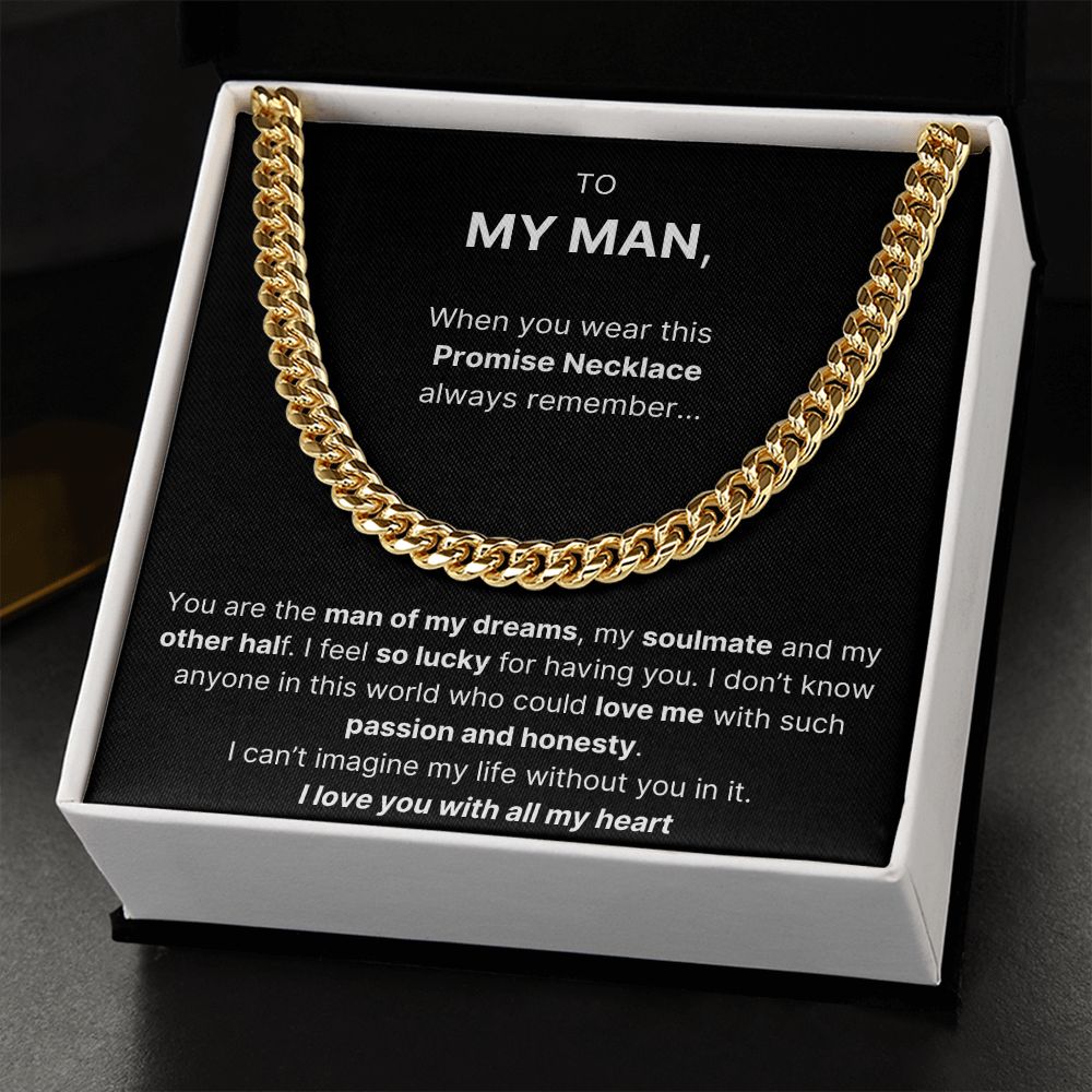 Promise Necklace - Cuban Link Chain For Husband / Boyfriend