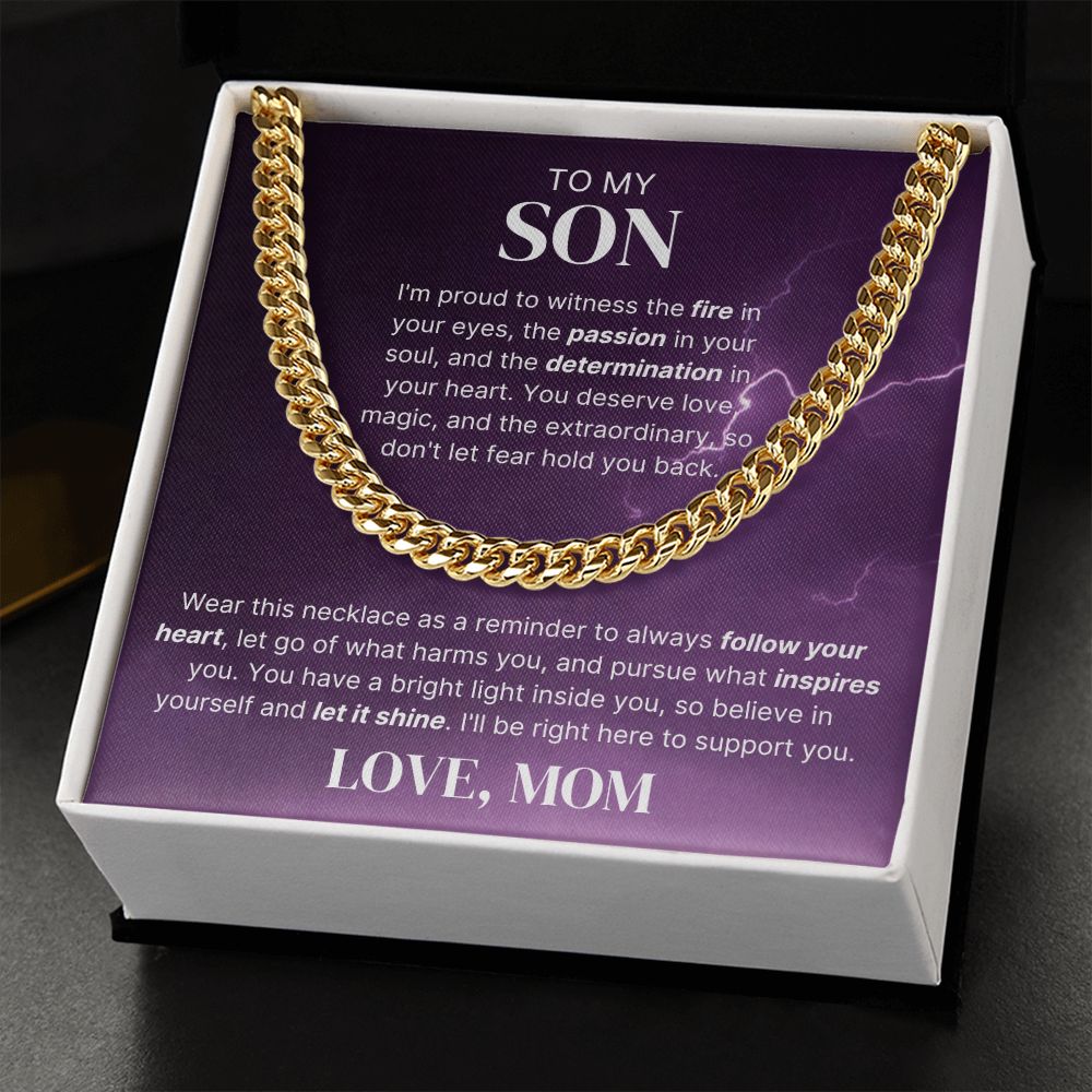 Let Your Light Shine - Length Adjustable Cuban Link Chain For Son