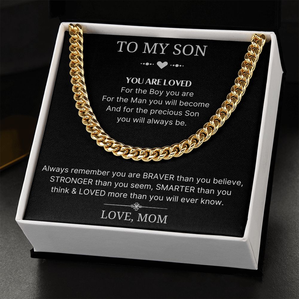 You Are Loved - Length Adjustable Cuban Link Chain For Son