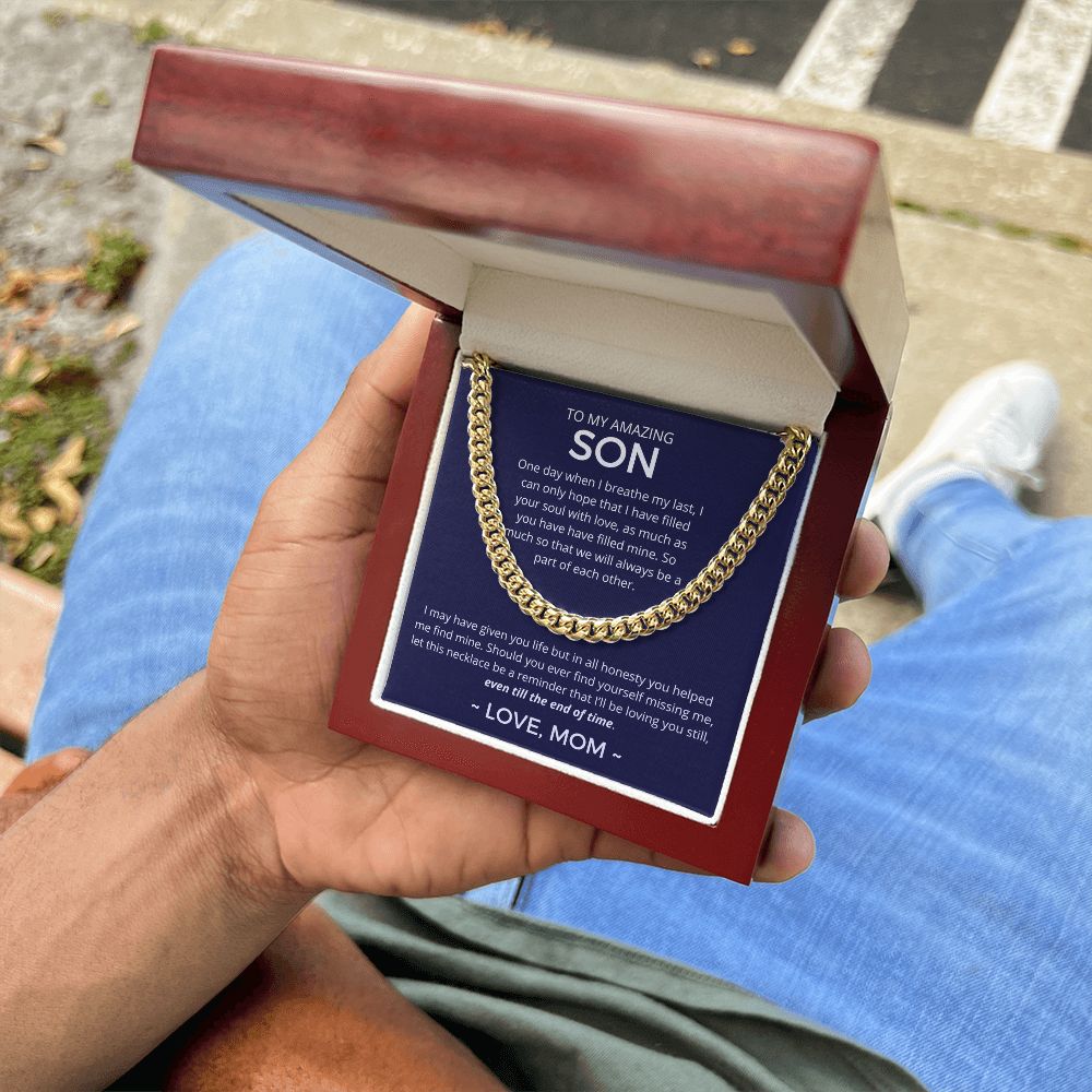 Even Till The End Of Time - Length-Adjustable Cuban Link Chain For Son