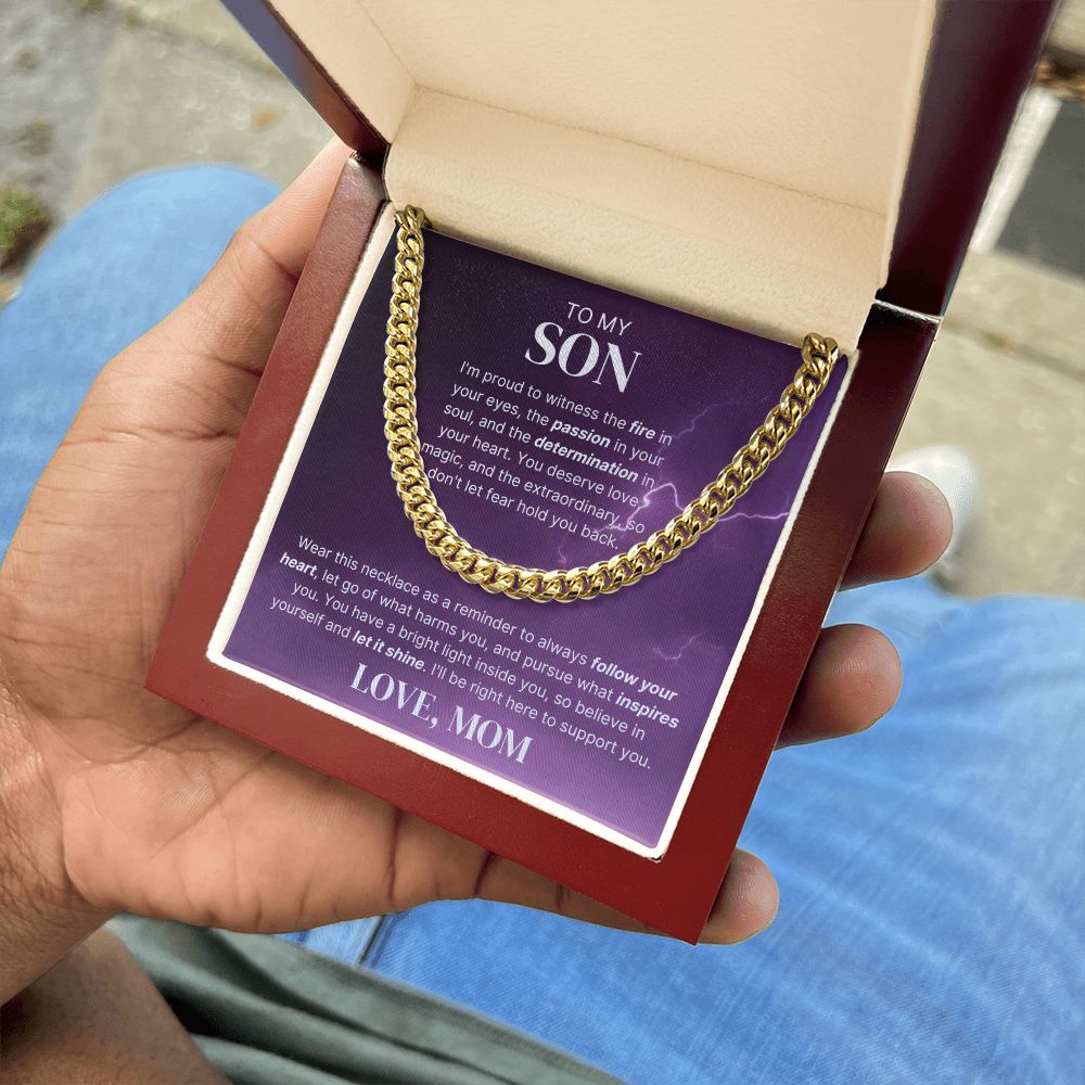 Let Your Light Shine - Length Adjustable Cuban Link Chain For Son