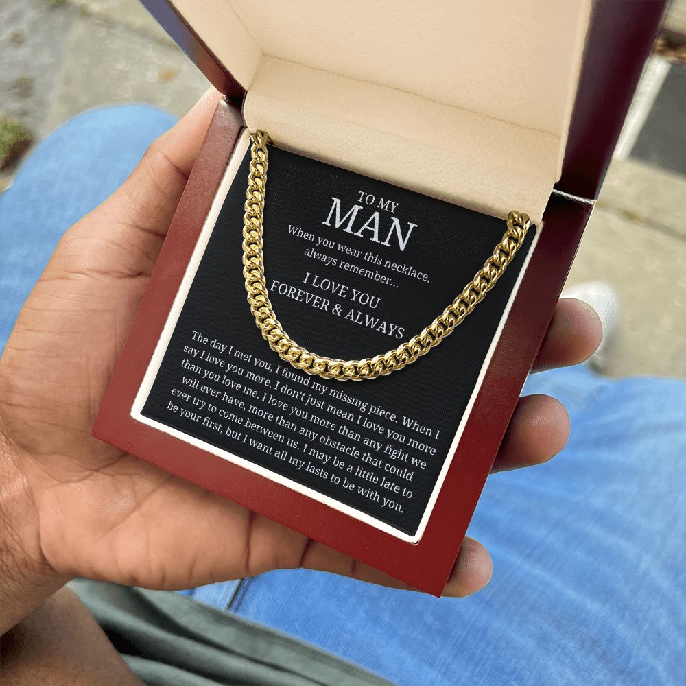 My Missing Piece - Length Adjustable Cuban Link Chain For Husband/Soulmate/Boyfriend