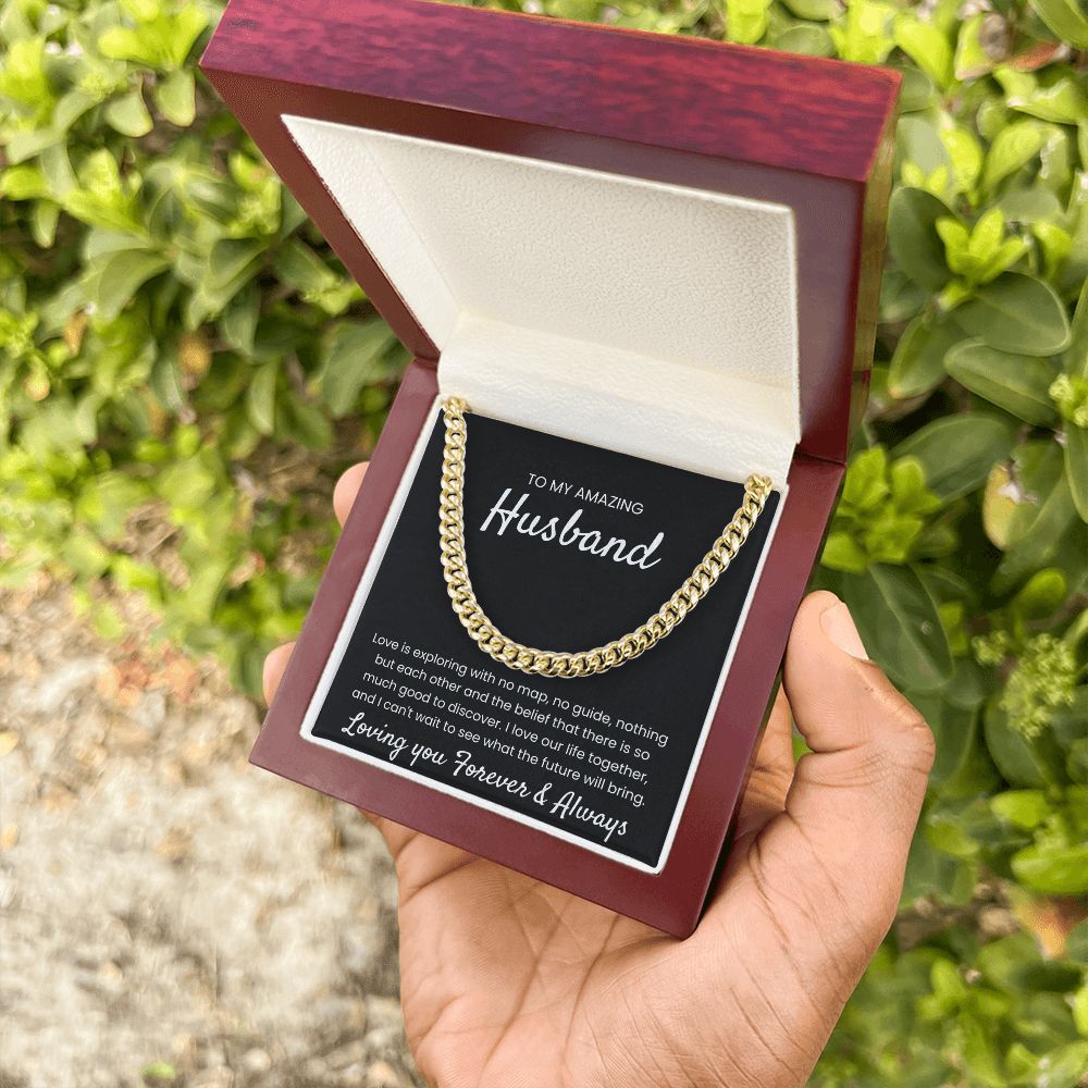 Love Is - Length Adjustable Cuban Link Chain For Husband