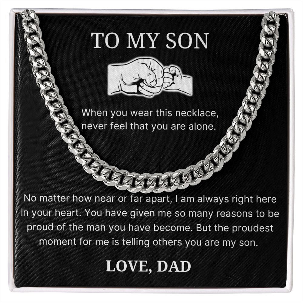 Proud Of The Man You Have Become - Length Adjustable Cuban Link Chain For Son