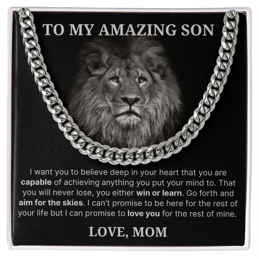 Believe - Length Adjustable Cuban Link Chain For Son