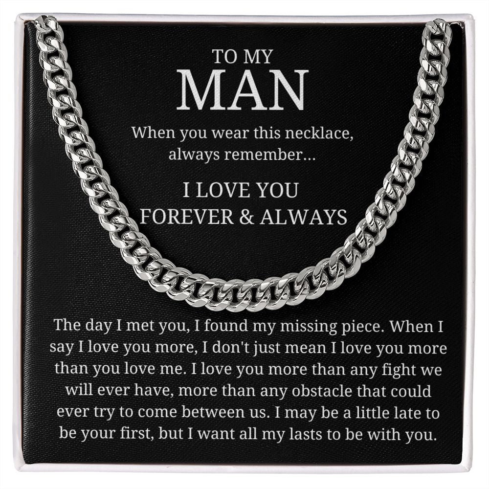 My Missing Piece - Length Adjustable Cuban Link Chain For Husband/Soulmate/Boyfriend