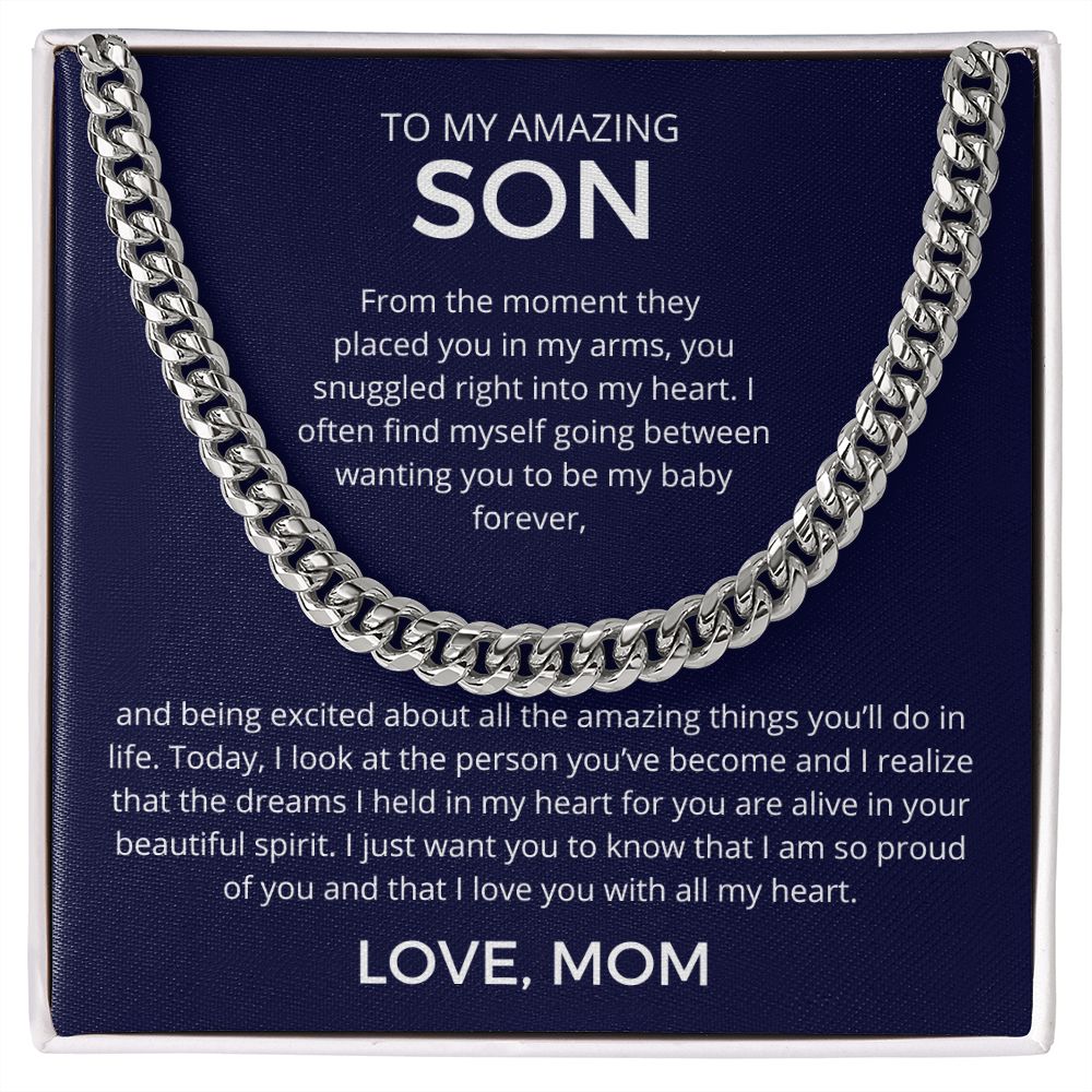 Alive In Your Beautiful Spirit - Length-Adjustable Cuban Link Chain For Son