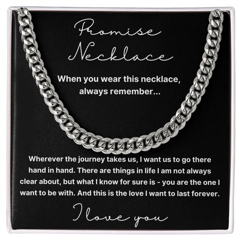 Hand In Hand - Length Adjustable Cuban Link Chain For Your Husband/Soulmate/Boyfriend