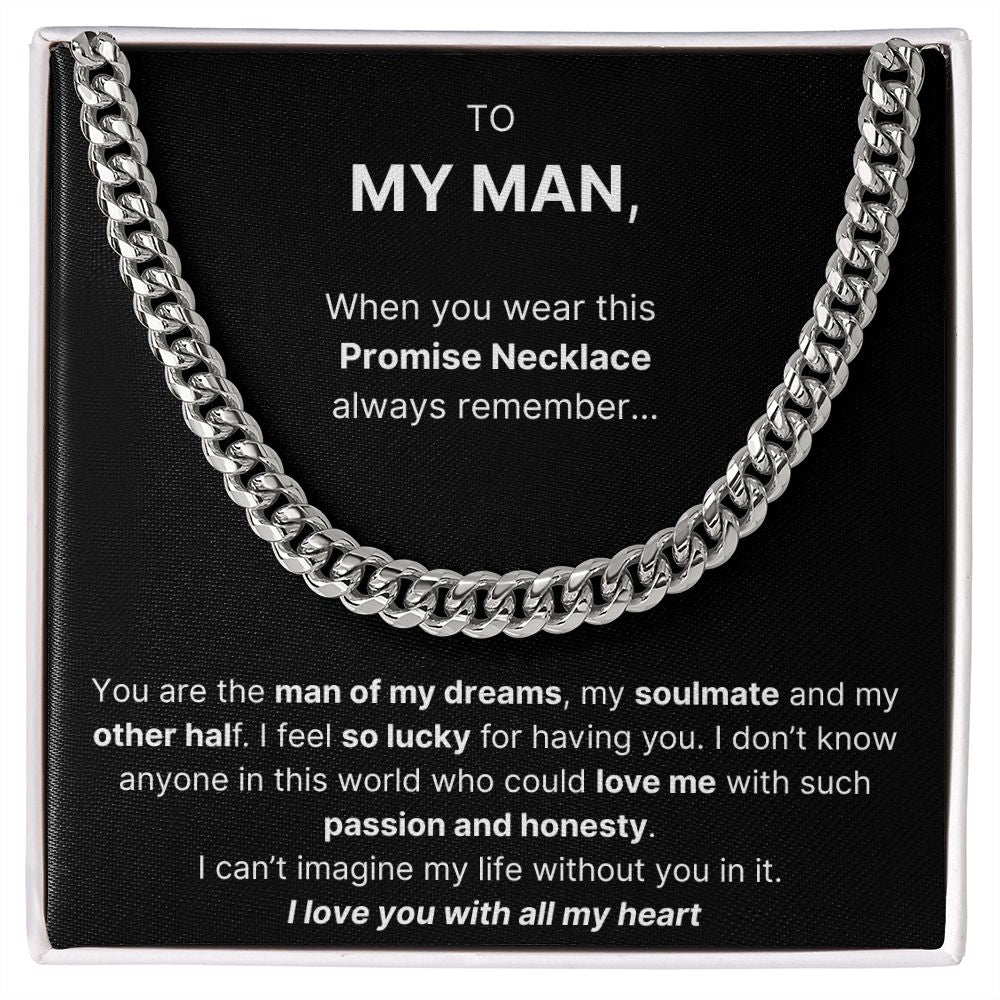 Promise Necklace - Cuban Link Chain For Husband / Boyfriend