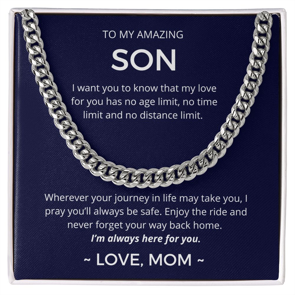 I Pray You'll Always Be Safe - Length-Adjustable Cuban Link Chain For Son
