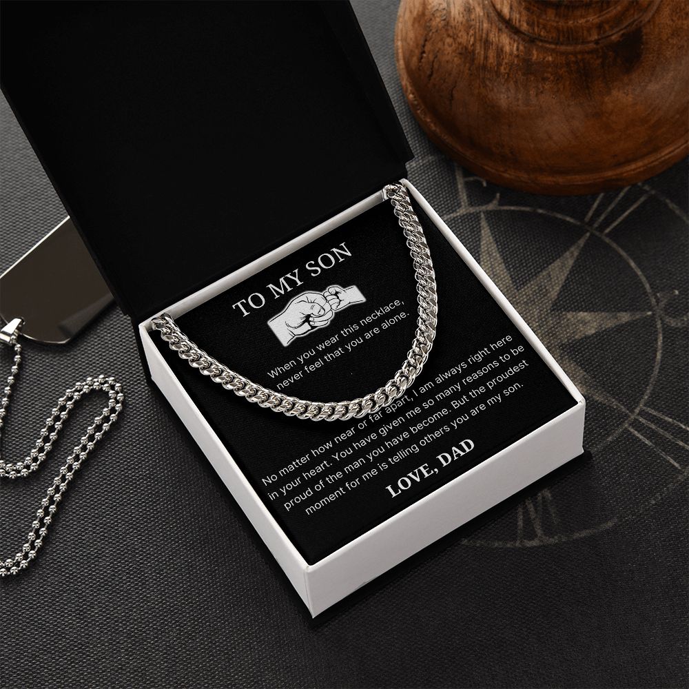Proud Of The Man You Have Become - Length Adjustable Cuban Link Chain For Son