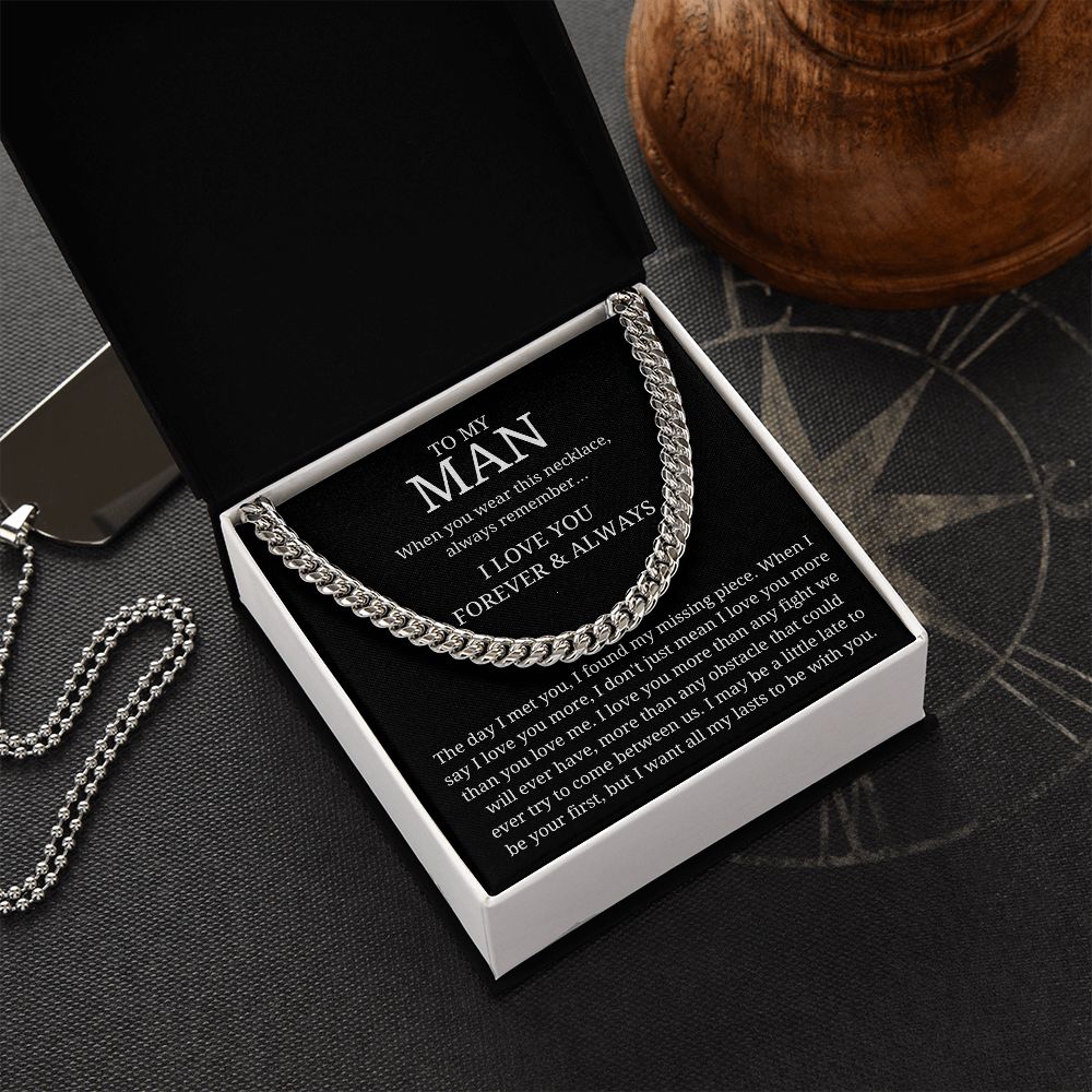 My Missing Piece - Length Adjustable Cuban Link Chain For Husband/Soulmate/Boyfriend