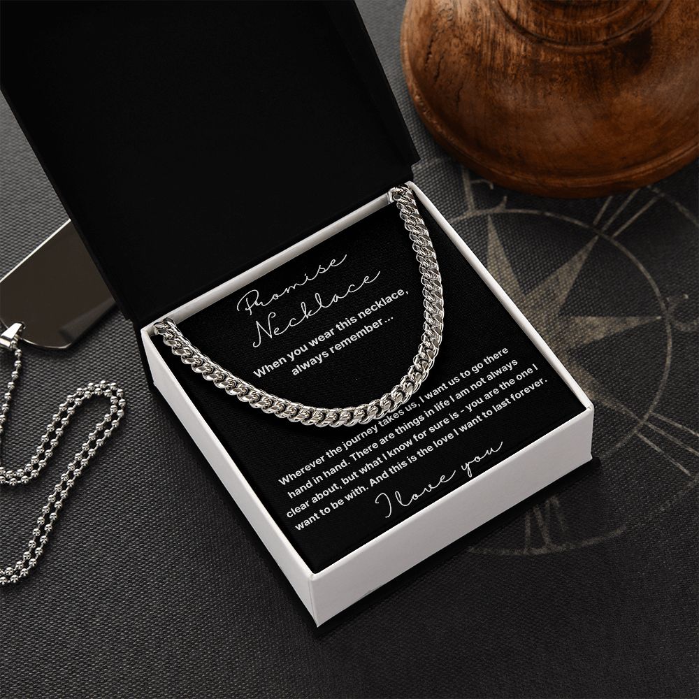 Hand In Hand - Length Adjustable Cuban Link Chain For Your Husband/Soulmate/Boyfriend
