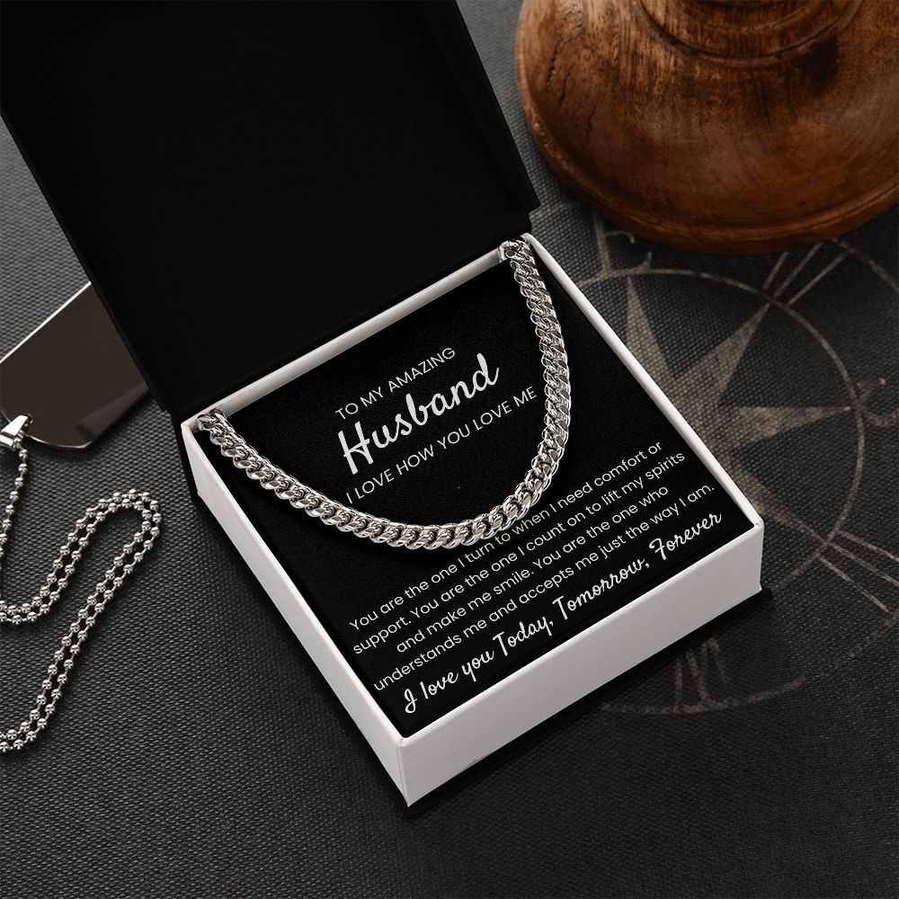 I Love How You Love Me - Length Adjustable Cuban Link Chain for Husband