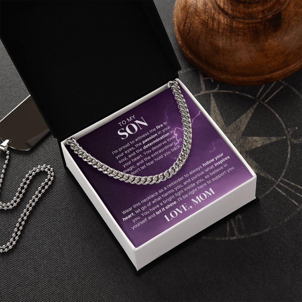Let Your Light Shine - Length Adjustable Cuban Link Chain For Son