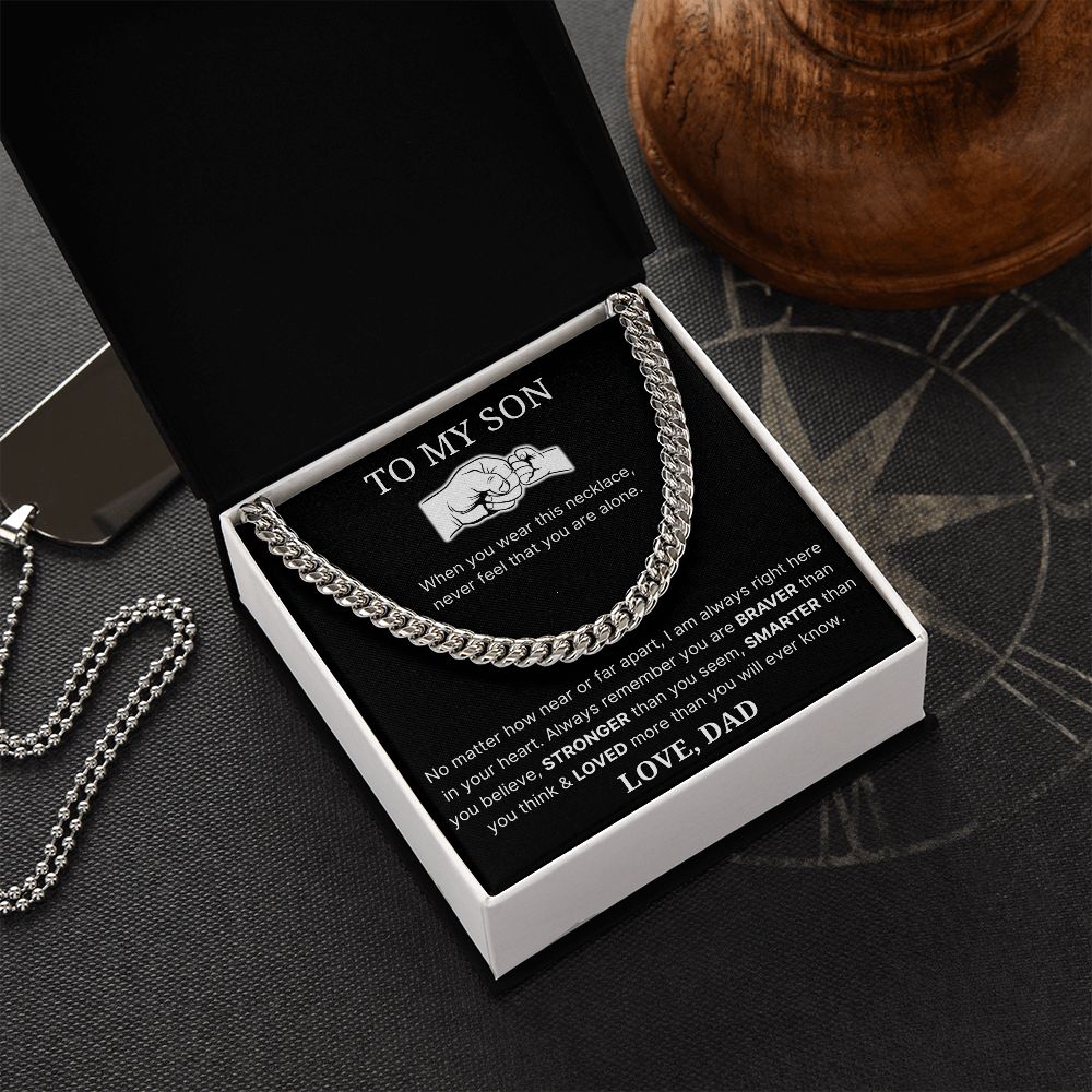 No Matter How Near Or Far Apart - Length Adjustable Cuban Link Chain For Son