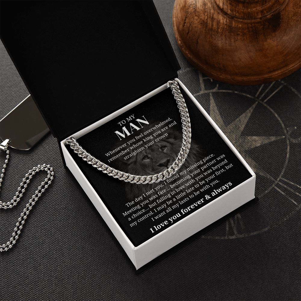 Straighten Your Crown - Length Adjustable Cuban Link Chain For Husband/Soulmate/Boyfriend