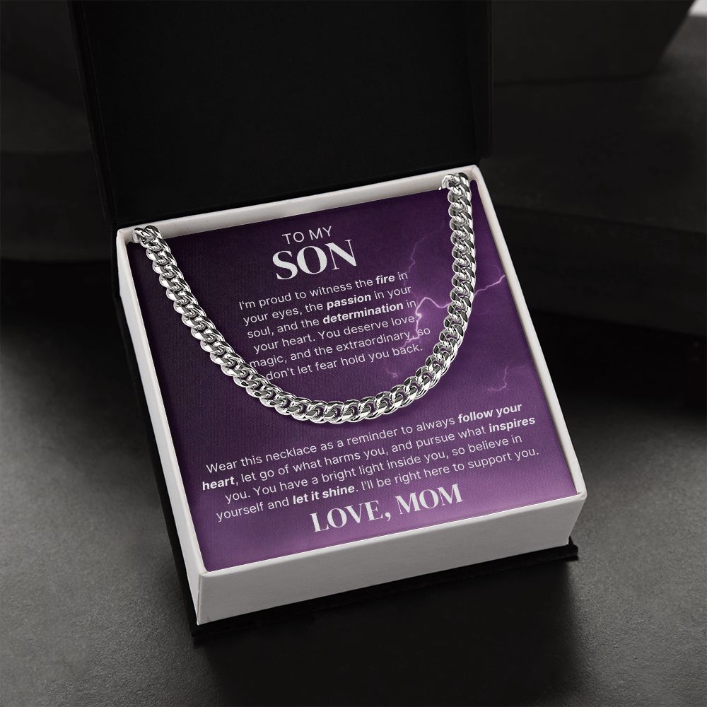 Let Your Light Shine - Length Adjustable Cuban Link Chain For Son
