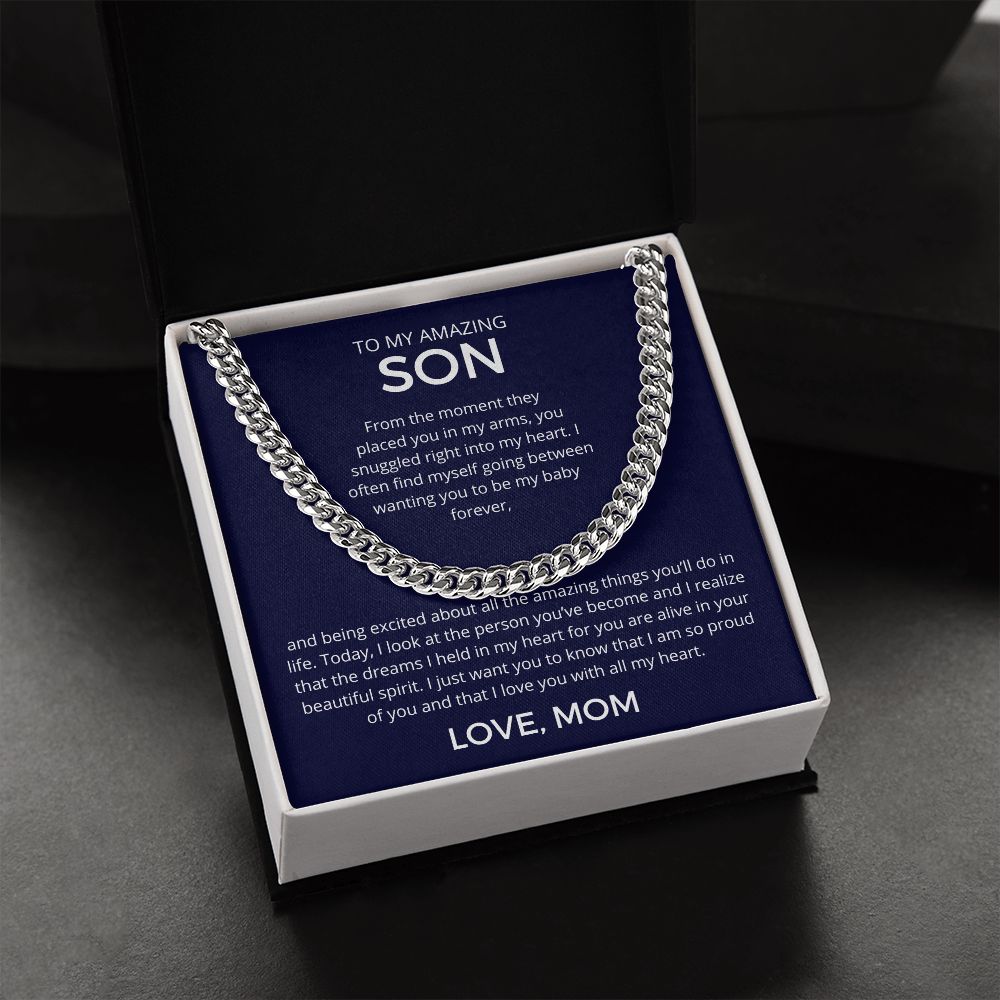 Alive In Your Beautiful Spirit - Length-Adjustable Cuban Link Chain For Son