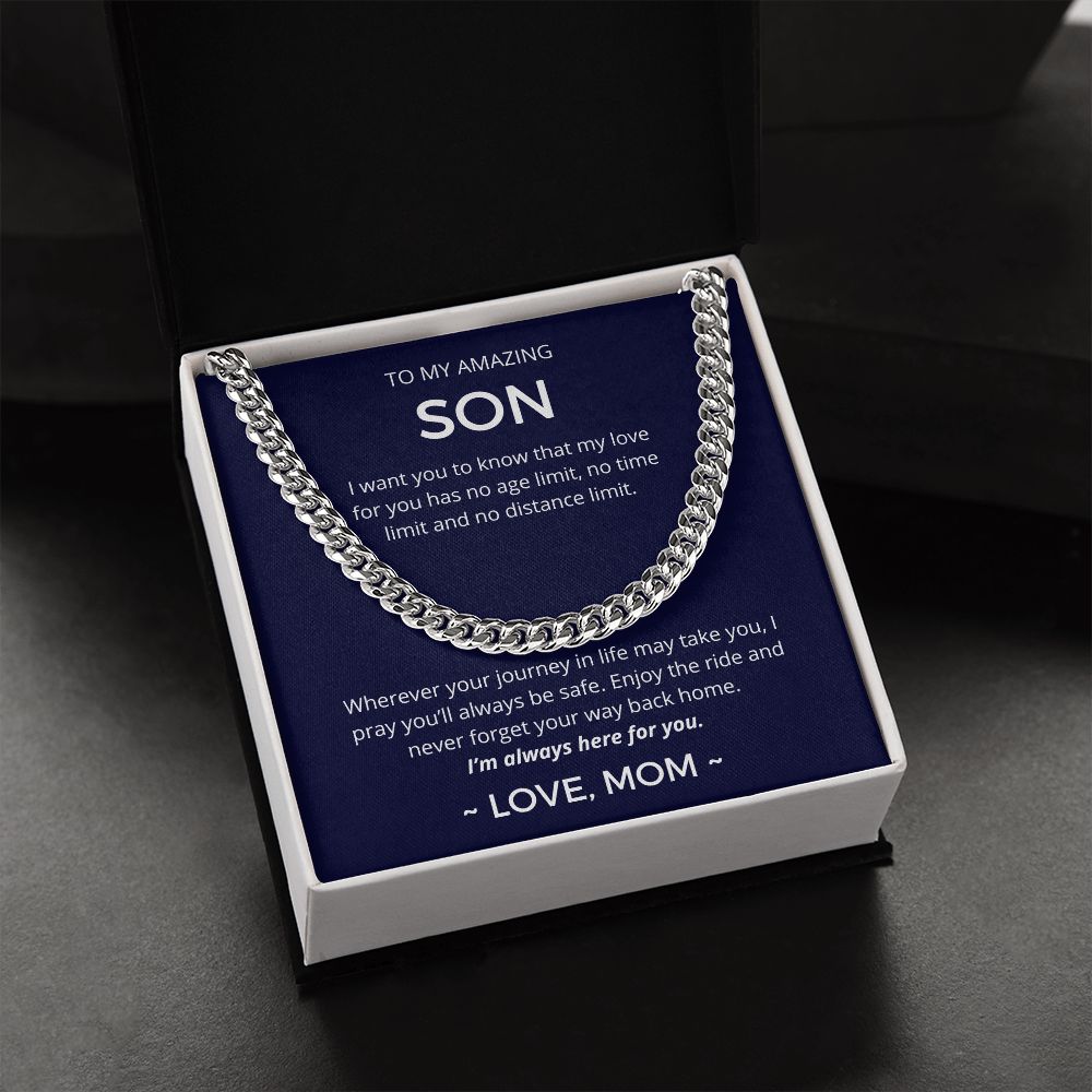I Pray You'll Always Be Safe - Length-Adjustable Cuban Link Chain For Son