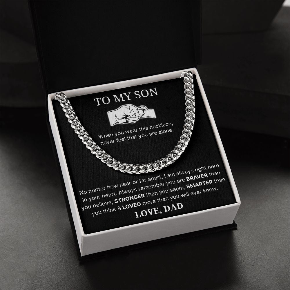 No Matter How Near Or Far Apart - Length Adjustable Cuban Link Chain For Son