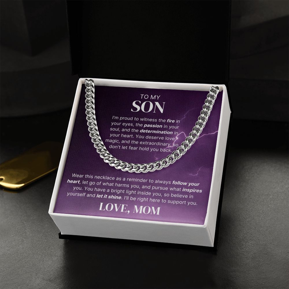 Let Your Light Shine - Length Adjustable Cuban Link Chain For Son